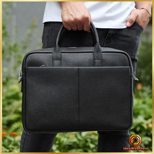 Деловая мужская кожаная сумка портфель для ноутбука и документов Горизонтальная кожаная мужская сумка портфель Киев - изображение 1
