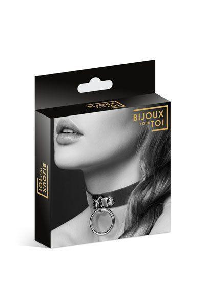 Чокер с кольцом для поводка Bijoux Pour Toi - FETISH Black, экокожа Sex Aura Киев - изображение 3