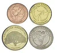 Argentina Аргентина набор 4 монеты 1 2 5 10 Pesos 2017 - 2019 UNC Полтава