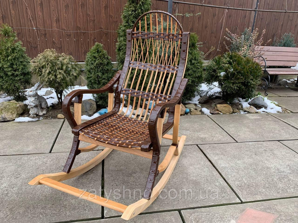 Кресло-качалка из ротанга черная с удобной спинкой Киев - изображение 2