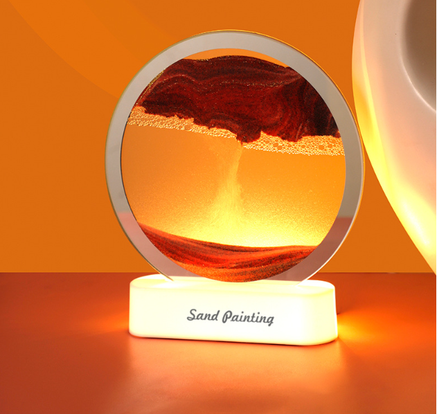 Песочная картина, Рамка с кварцевым песком КРУГЛАЯ, ПОДСВЕТКА, рамка для релакса ФИОЛЕТОВАЯ Кременчуг - изображение 4