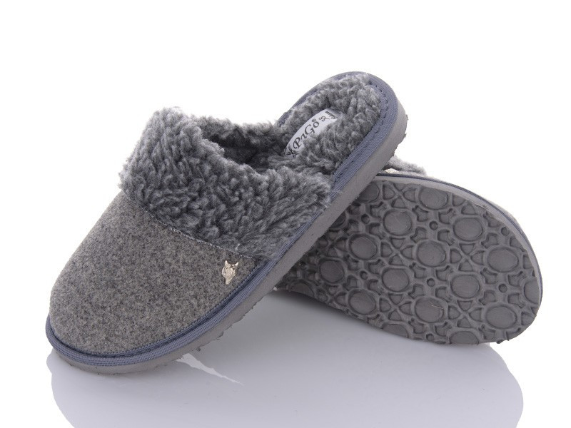 Хатні капці підліткові для хлопчика закриті овчина "Вовк" сірий 37 розмір Одеса - фото 1