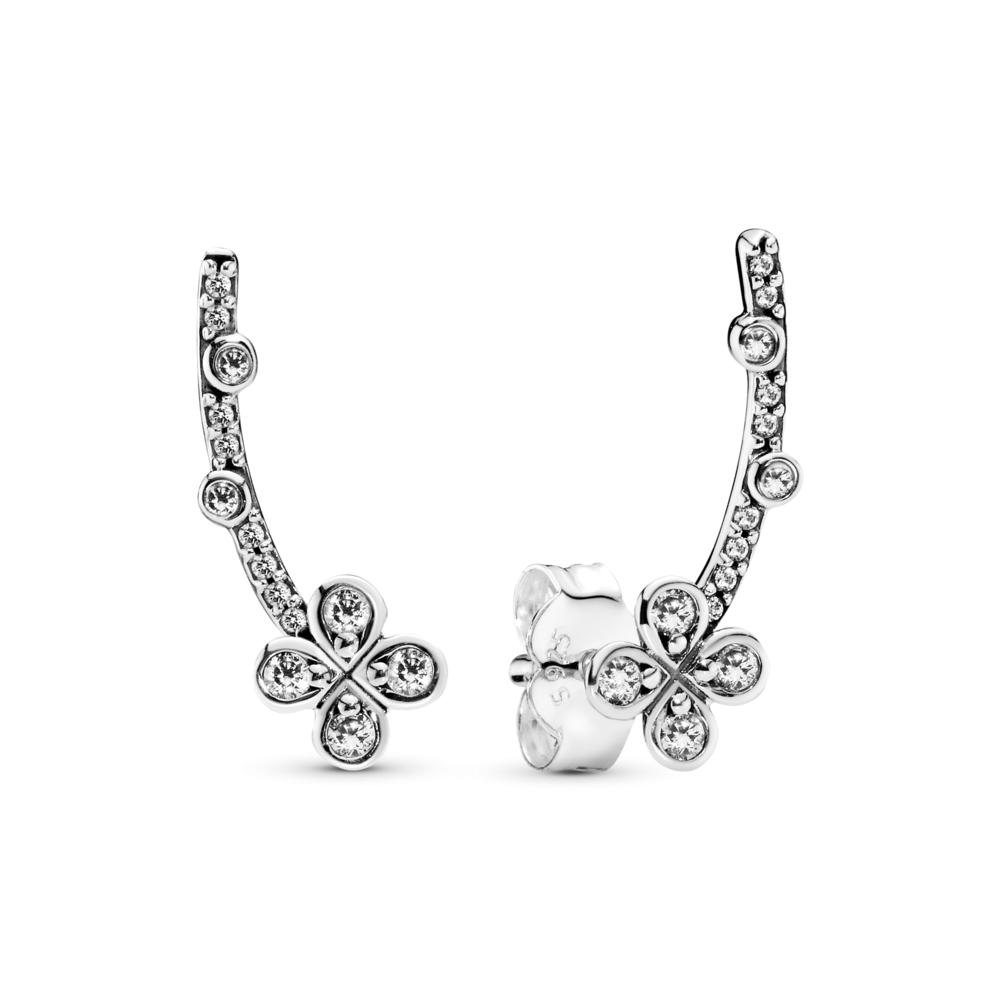 Срібні сережки   "Чотирьохлисна квітка" 297936CZ MasterSem Київ - фото 1