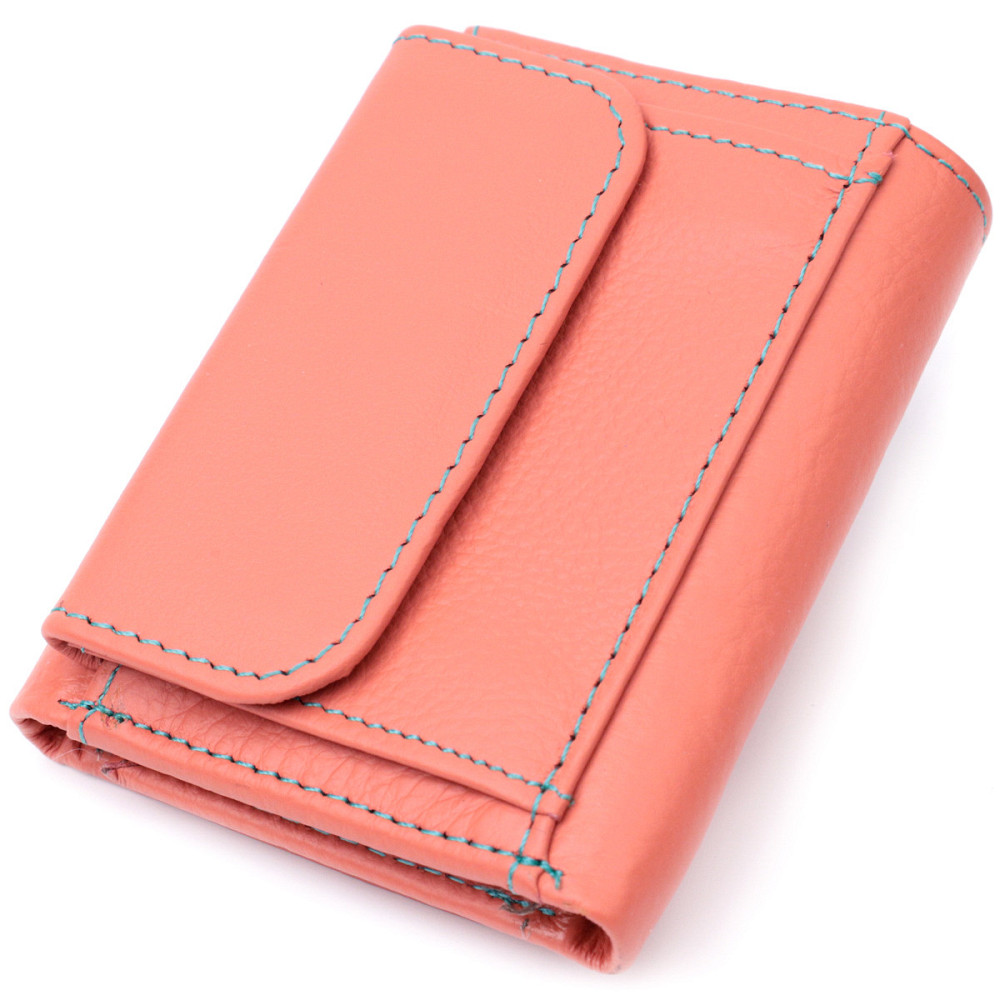 Небольшой кошелек для модниц из натуральной кожи Оранжевый (ST Leather) Киев - изображение 6