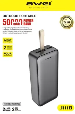 Повербанк большой емкости Power Bank Awei J111B – 50000mAh Коломыя