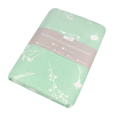 Постельное белье Home Line Васильки белые и зеленые, бязь, полуторный (162853) Винница - изображение 1