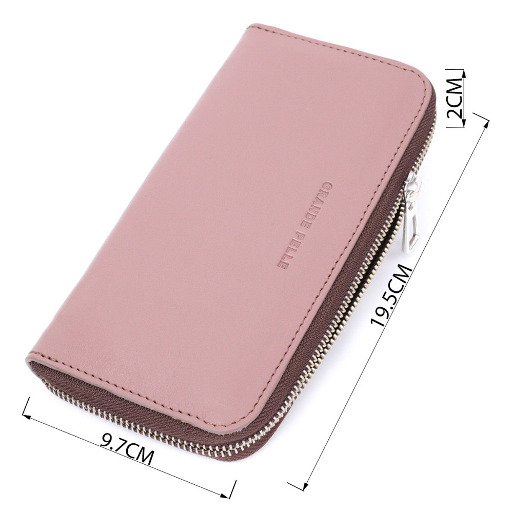 Практичное портмоне з натуральної шкіри GRANDE PELLE 16797 Пудровий Київ - фото 8