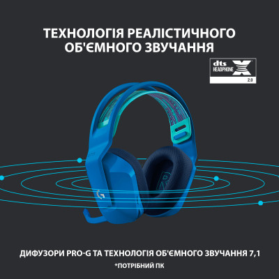 Навушники Logitech G733 Lightspeed Wireless RGB Gaming Headset Blue (981-000943) Вінниця - фото 3