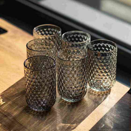 Набір склянок Geometric 6 штук по 400 мл HP-19-263 прозора склянка для напоїв Коломыя