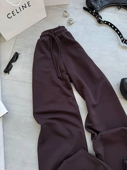 Женские базовые брюки - джоггеры турецкая петля пенье Шоколад Одесса - изображение 3