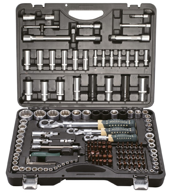 Набір інструментів 150+6пр. 1/2", 1/4", 3/8" (6 гр.) (4-36мм, 3/8'':10-19мм 12гр., 1/2'':27,30,32,36 Одеса - фото 1