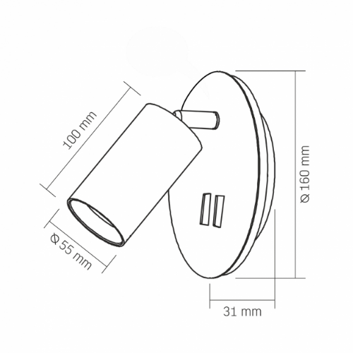 LED Світильник настінний під лампу GU10 з підсвічуванням та кнопкою білий VL-SPF24E-W Videx Житомир - изображение 4