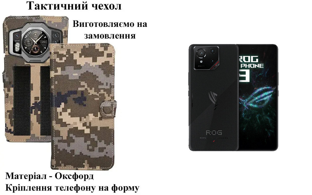 Тактический чехол для ASUS ROG Phone 9 FE, крепится к снаряжению на липучке Киев - изображение 1