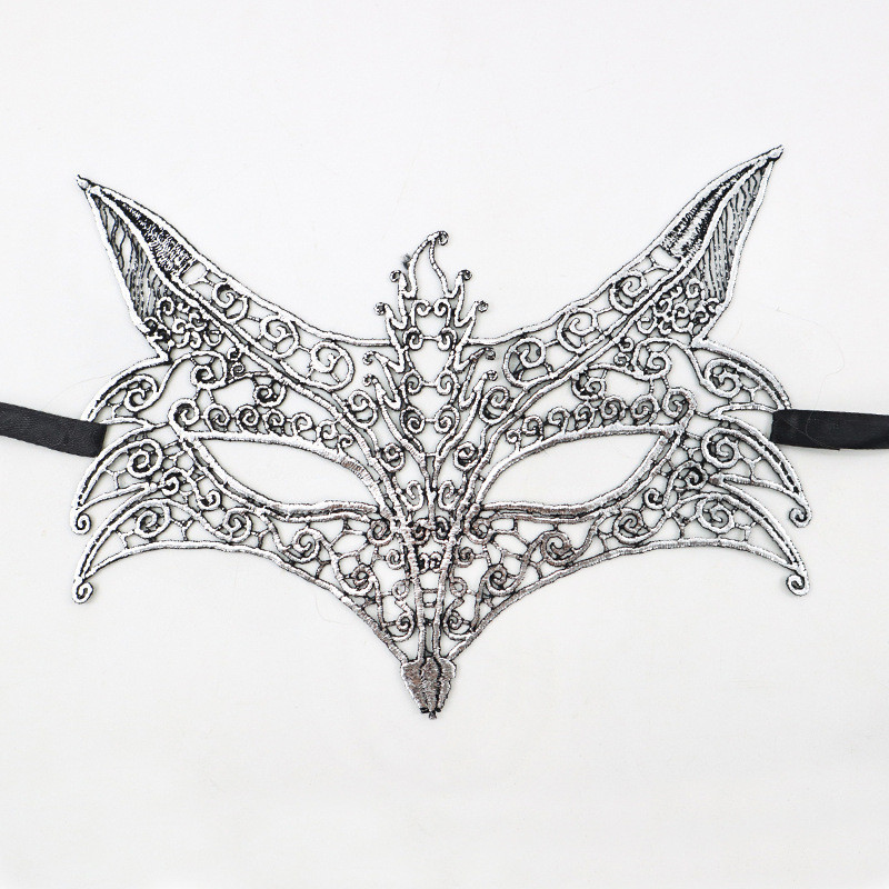 Маскарадна маска Лис 23 на 15 см сріблястий Київ - фото 1