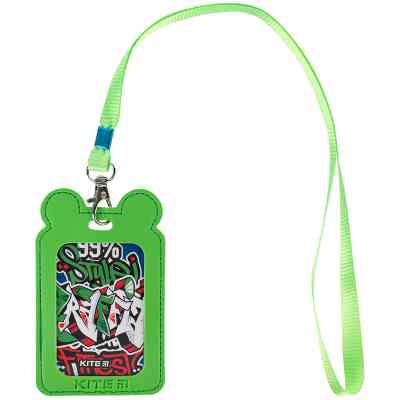 Бейдж Kite вертикальный на шнурке, зеленый (K24-296-2) Винница
