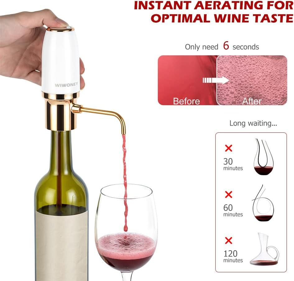 Електричний винний аератор WIWONEY, розумний автоматичний декантер для вина, акумуляторний дозатор від USB Київ - фото 2