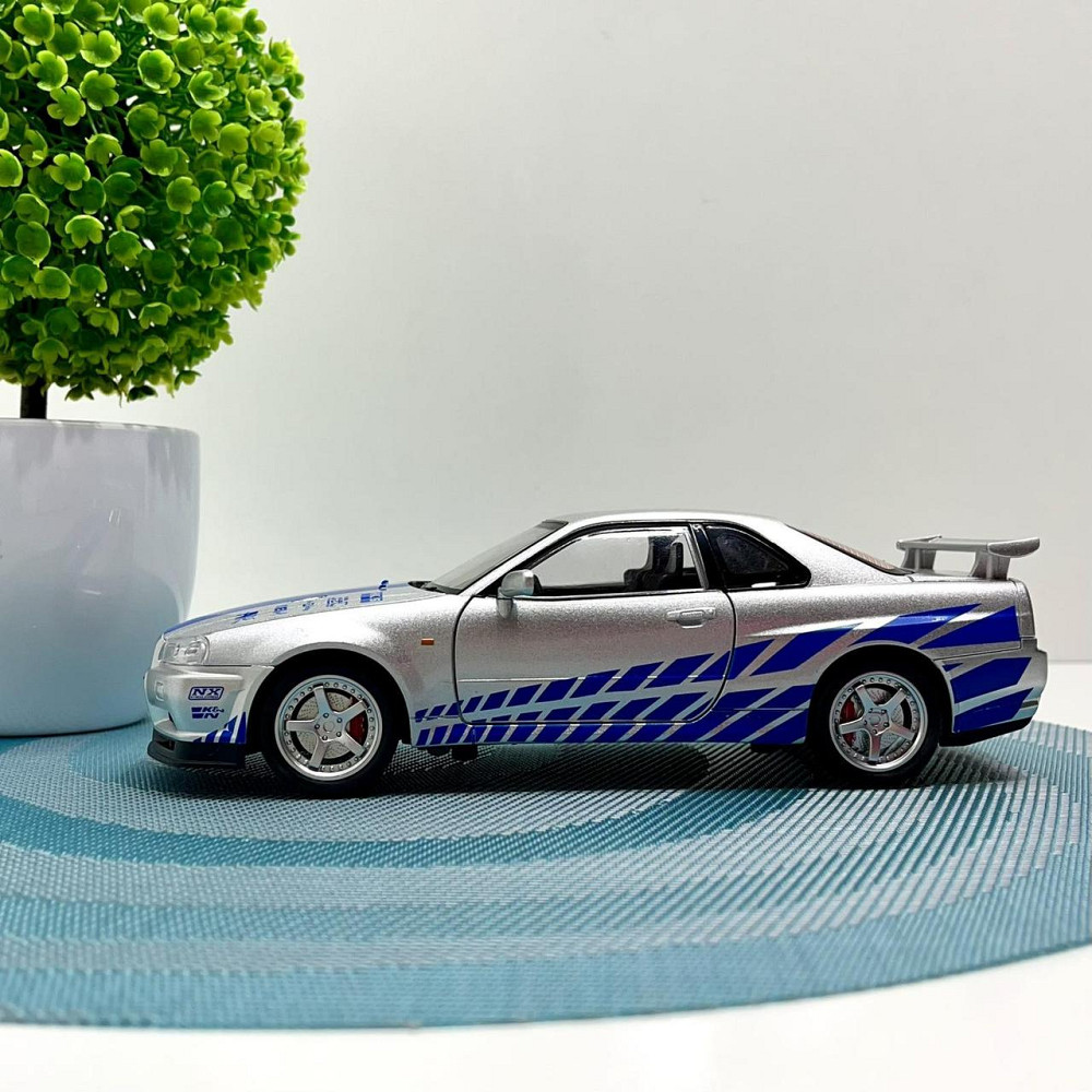 Машинка металева Авто Експерт Nissan GT-R 1:24 світло/звук відчиняються двері капот багажник Сіра (1990-21) Чернигов - изображение 2