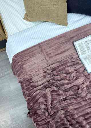 Плед-покривало смужка Шарпей 200х225 см (+-10см) Темно-пудровий (87-152) Київ