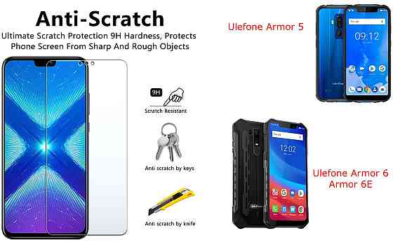 Захисне скло NeoGlass для Ulefone Armor 5, Armor 6, Armor 6E – надпрозоре та стійке Київ