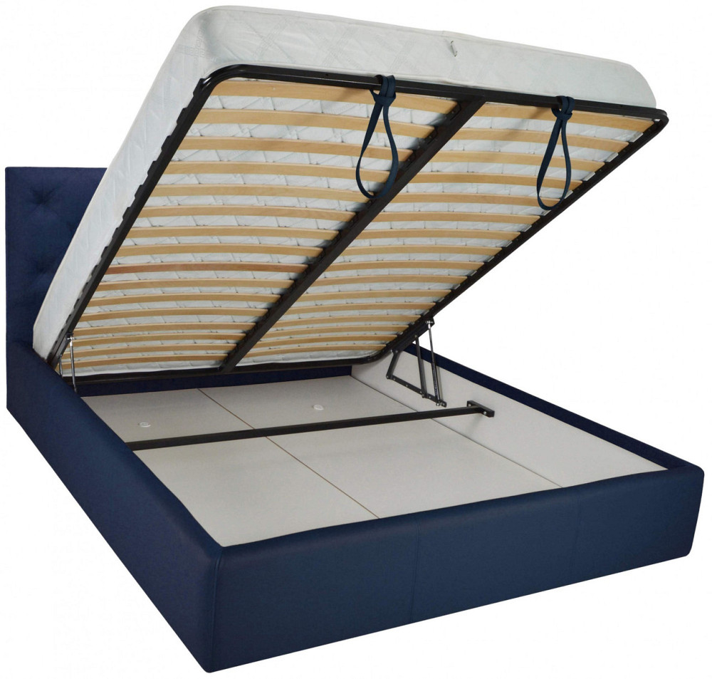 Ліжко Двоспальне Bristol VIP 160 х 190 см Fly 2227 З додатковою металевою цільнозварною рамою Синій Дніпро - фото 18
