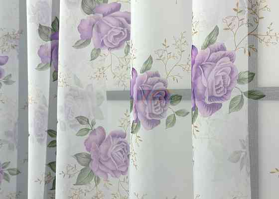 Кухонная арка VR-Textil № 000к белый с сиреневым 280х150 см (51-237) Киев