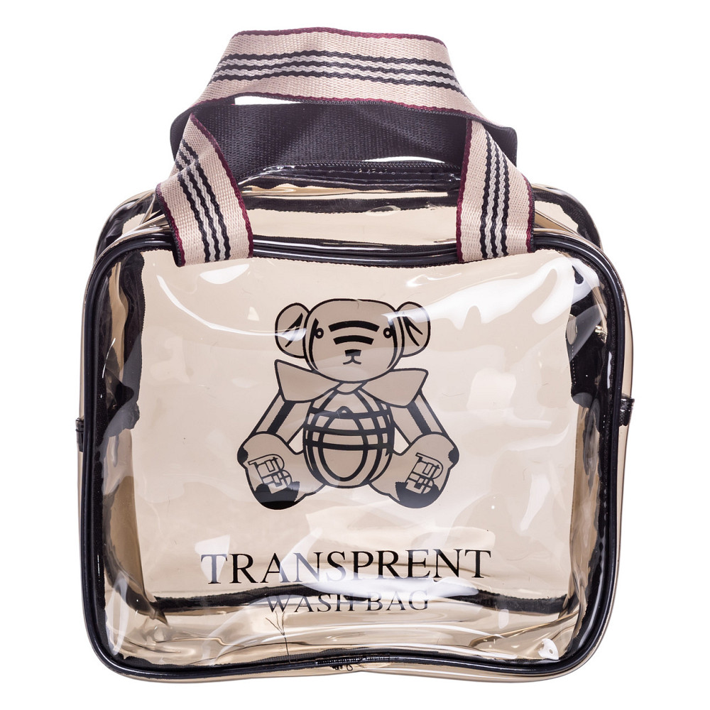 Прозора жіноча косметичка для дому 22×9×17 (см) дорожня косметичка в сумку для косметики, макіяжу, ліків, пензлів HP-16-4K Коломия - фото 8