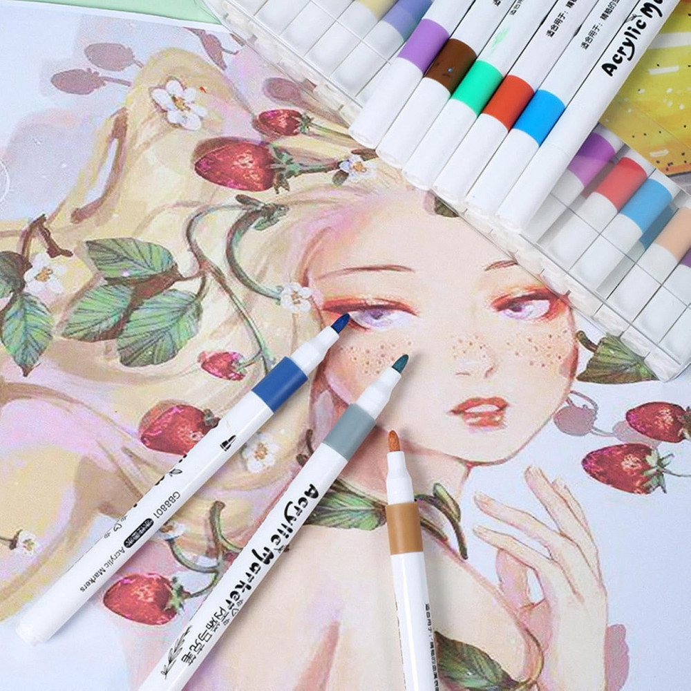 Набор маркеров 48 цветов для рисования и творчества акриловые маркеры для художественного творчества для раскрасок Каменец-Подольский - изображение 10