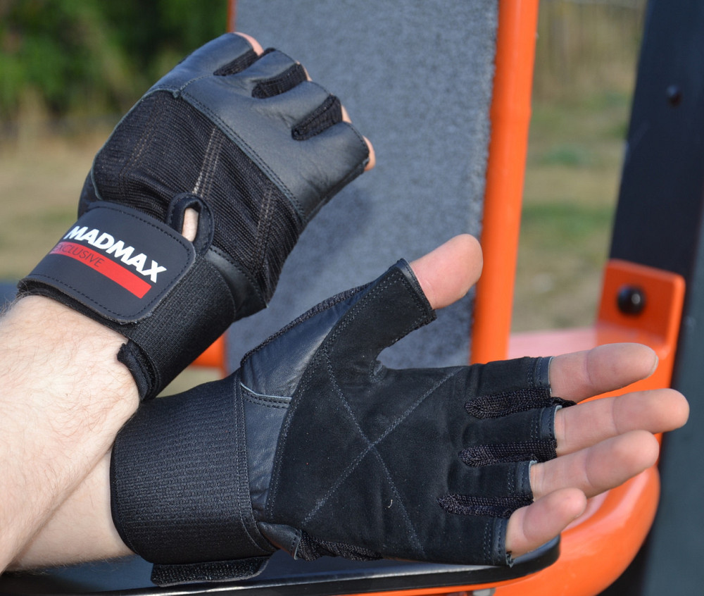 Рукавички для фітнесу MadMax MFG-269 Professional Exclusive Black S Киев - изображение 4