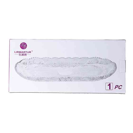 Yiwu Сервірувальне блюдо для подачі закусок 33.5х15х2 см скляне овальне HP-YH-25 Киев