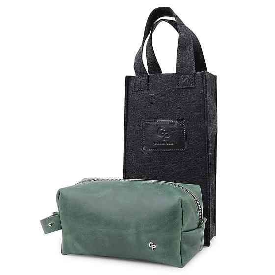 Кожаная косметичка унисекс GRANDE PELLE 11573 Зеленый Киев