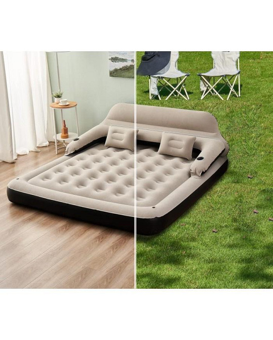 Надувне ліжко зі спинкою і подушками Avenli Queen 202x152x70см Луцк - изображение 3
