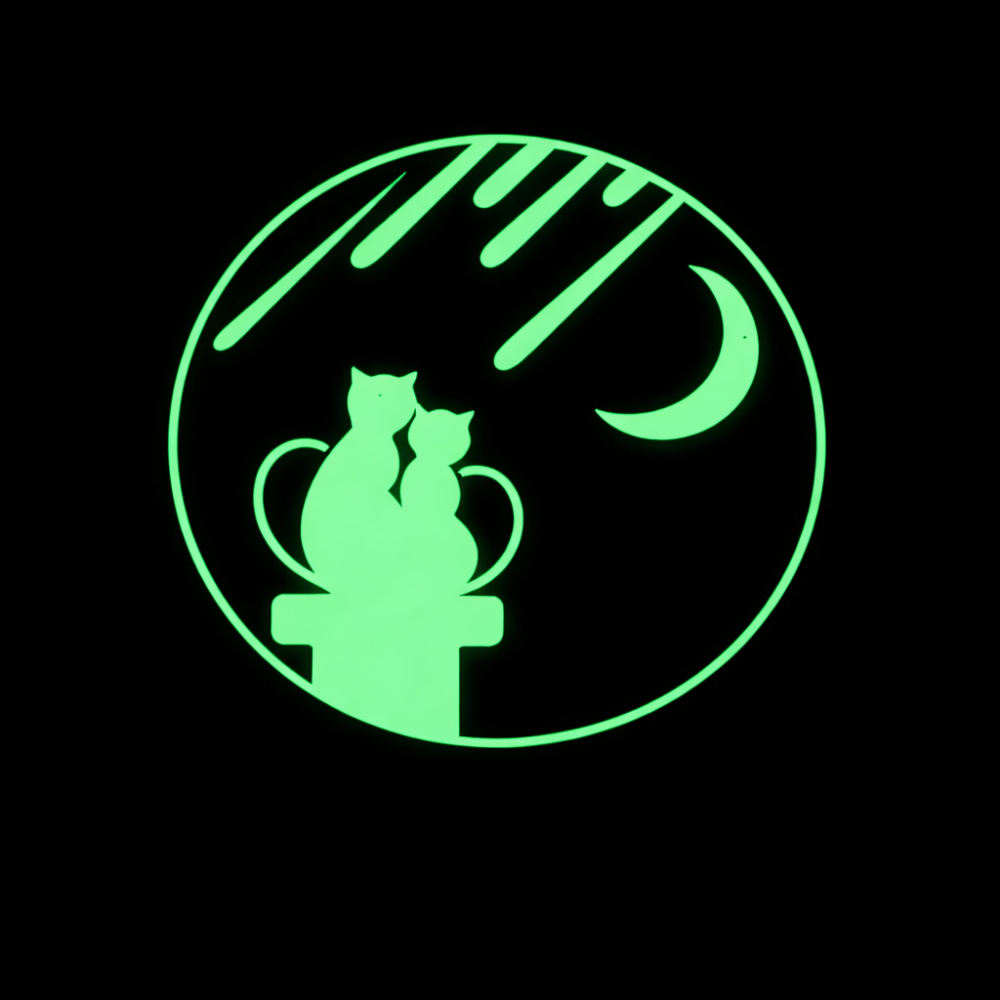 Люмінесцентна наклейка з котами для дому 95 мм салатовий Київ - фото 2