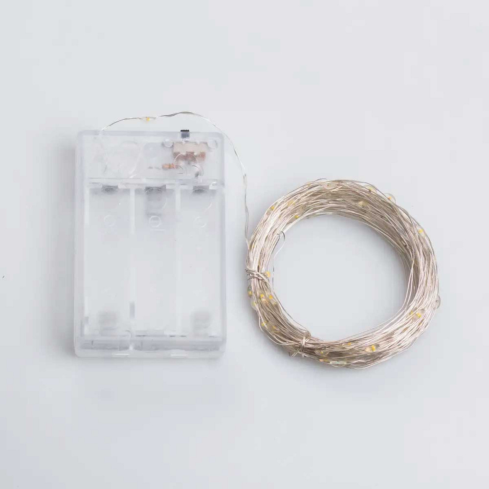 Garlando Гірлянда роса 10 метрів крапля на батарейках на 100 led білий дріт жовтий 100L10MWY Коломия - фото 2