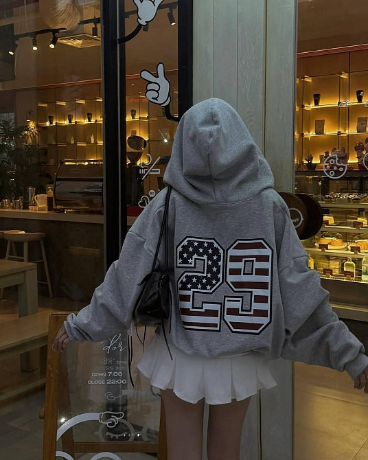 Жіноча тепла повсякденна худі з принтом трьохнитка на флісі Одеса - фото 1