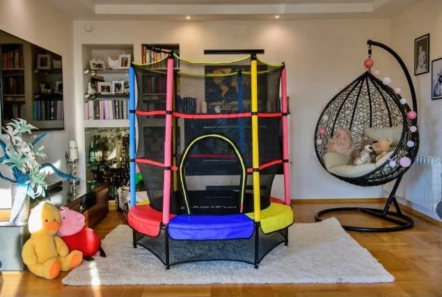 Дитячий батут 140 см Just Fun із захисною сіткою для дітей Червоний Київ - фото 9