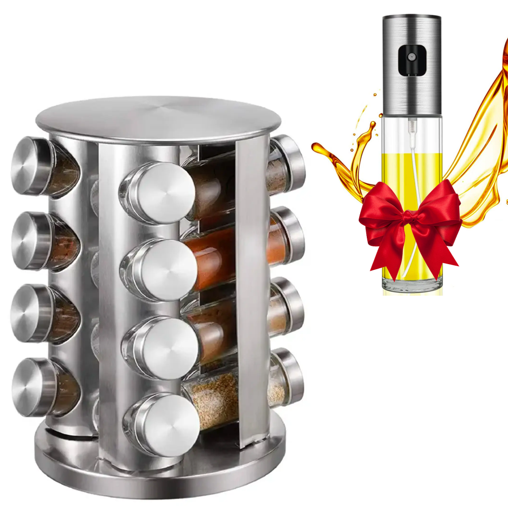 Органайзер для спецій Spice carousel №R66-16 + Подарунок Розпилювач для олії OIL BOTTLE Київ - фото 1