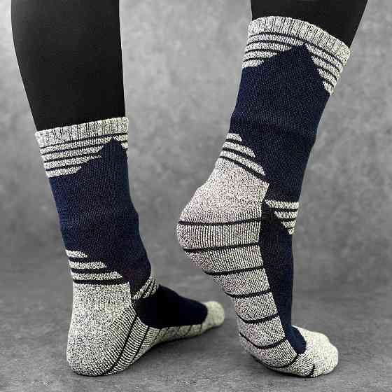 Сині з сірими вставками чоловіча шкарпетки спортивні Pobedov Heat Київ