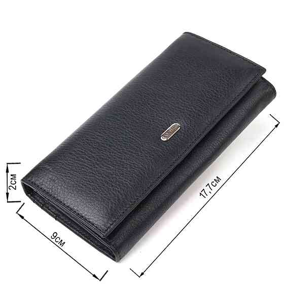 Класичний жіночий гаманець із натуральної шкіри CANPELLINI 21657 Чорний Київ