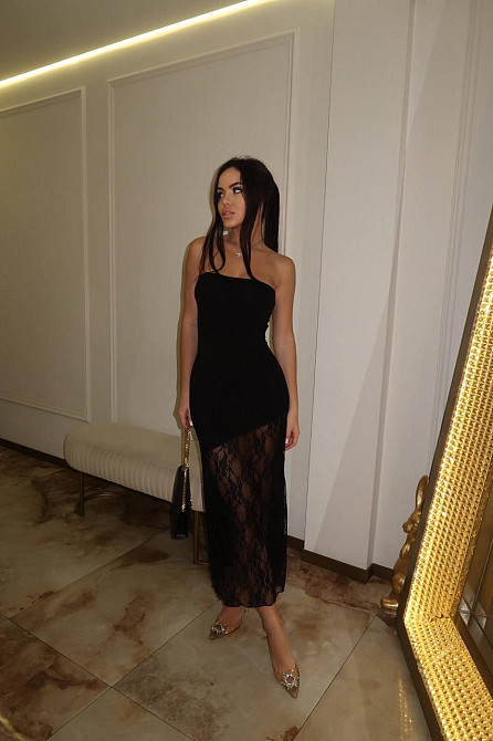 Жіноче елегантне романтичне плаття віскоза+гепюр Чорний, 44/46 Одеса - фото 4