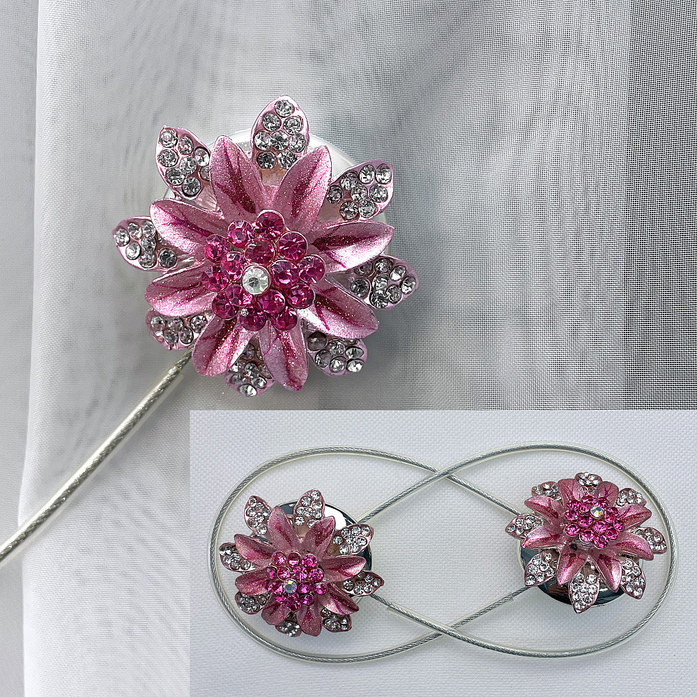 Магніти для штор та гардин "Flowers" набір 2 шт Рожевий (81-195) Київ - фото 1