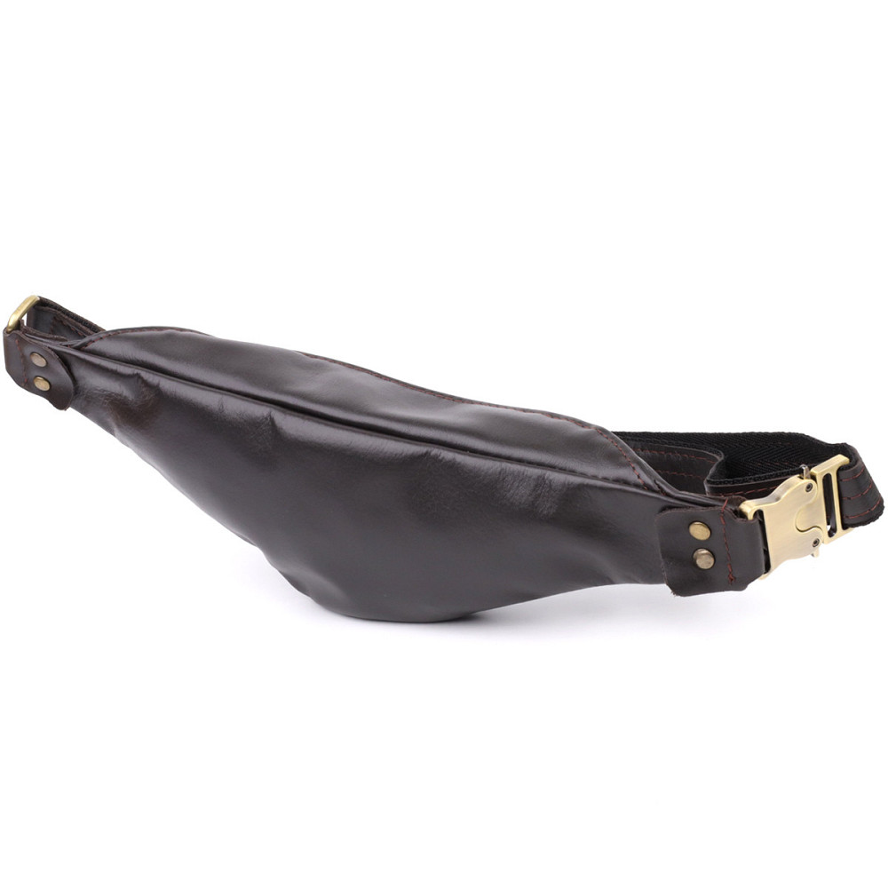 Бананка для мужчин из гладкой натуральной кожи Shvigel 23135 Коричневый Киев - изображение 10