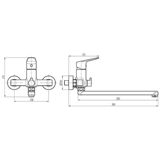 Смеситель для ванны TOPAZ ZARA TZ-13208-H37 (000019564) Киев