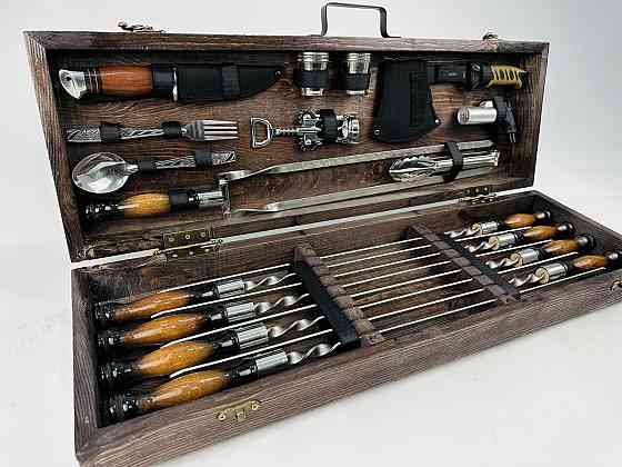 Подарочный набор шампуров в деревянном кейсе ГРИЛЬ HAPPY DAYS Тернополь