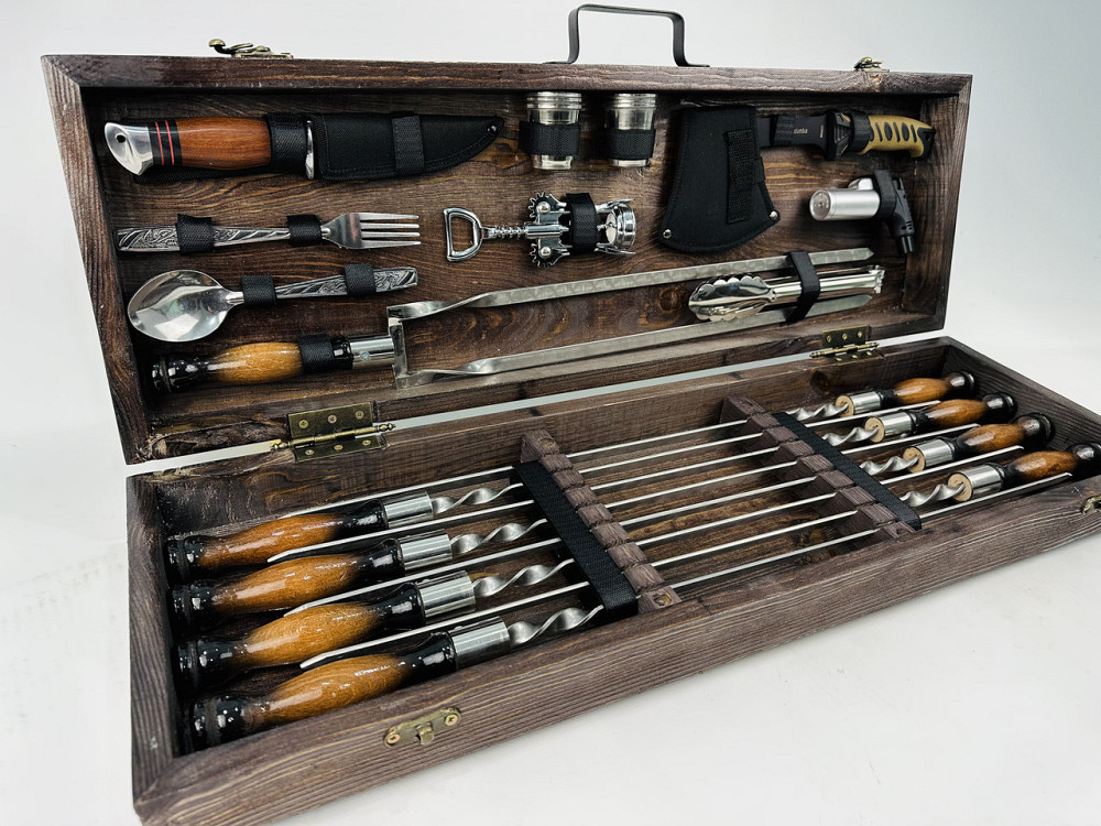 Подарунковий набір шампурів у дерев'яному кейсі ГРИЛЬ HAPPY DAYS Тернопіль - фото 4