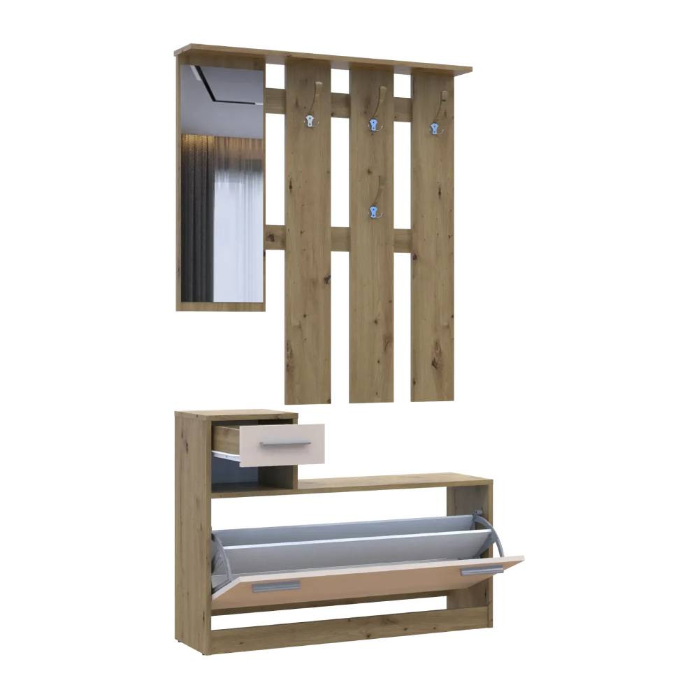 Передпокій з дзеркалом Doros Alice Дуб Евок/Кашемір 100х25х182.9 DRS-011755 (44900360) Львів - фото 4