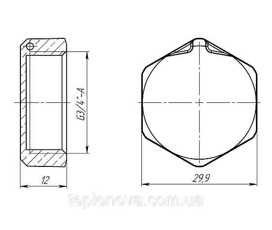Заглушка 3/4″В латунная под пломбу LC401P OPTIMUM Черновцы