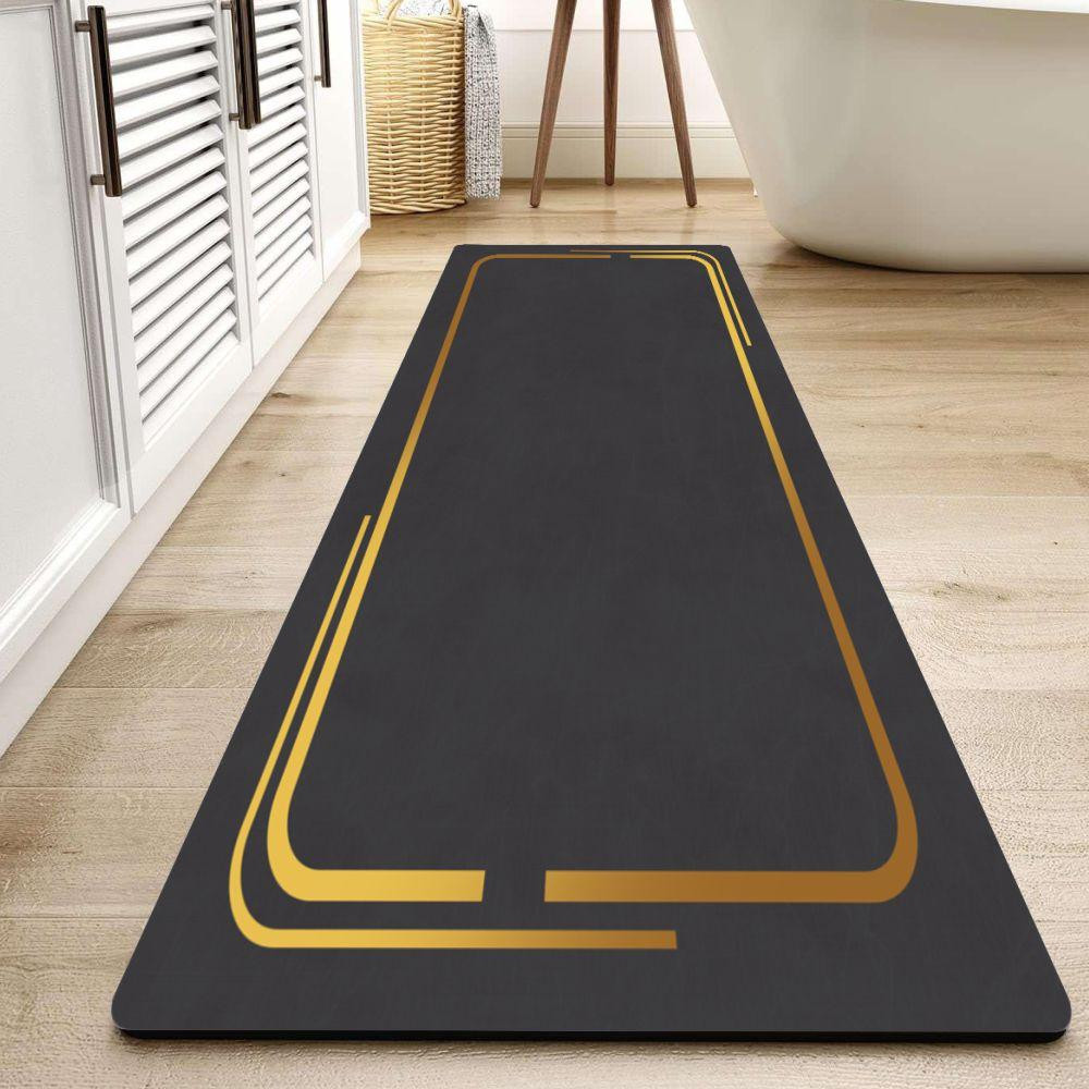 Суперпоглощающий Диатомитовый Коврик Aquarius для ванной и кухни 50 х 120 см Графитовый Мрамор Буча - изображение 1