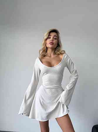 Жіноча романтична тепла мініплаття з ангори-рубчик Молочний, 44/46 Одеса