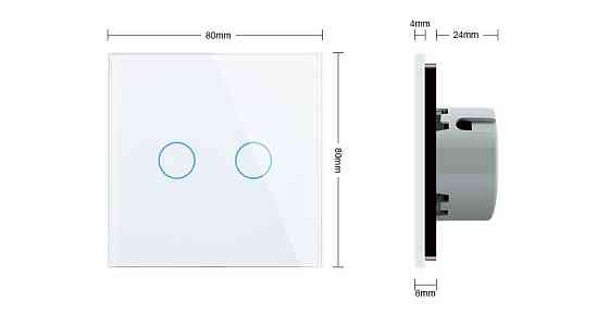 LIVOLO Сенсорний вуличний вимикач Вологозахищений 2 сенсори Livolo білий скло (VL-C702-IP-11) Коломия