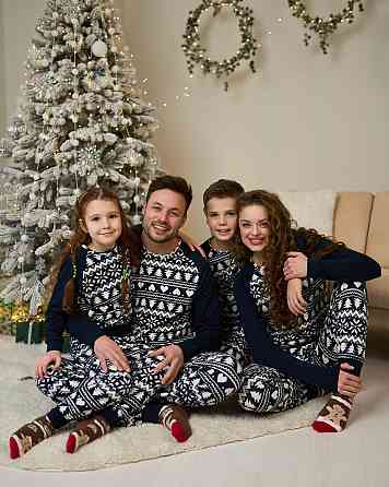 Чоловічий комплект зі штанами — Новорічний орнамент- Family look для сім'ї Tom John 93435 XL Київ